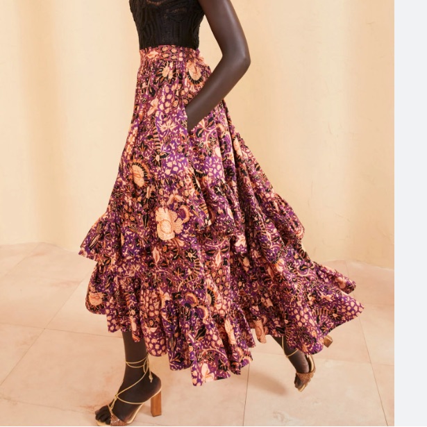 Ulla Johnson Allegra Skirt In Black Currant